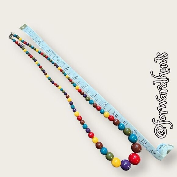 Bundle Sale 3 for $15 | Graduated Plastic Multi Colored Bead Necklace - Picture 7 of 10